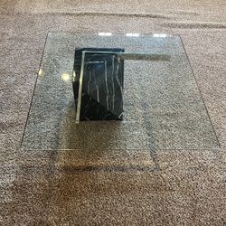 Glass and Marble Coffee Table 