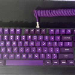 Purple Themed Custom Keyboard w/ Custom Coiled Cable