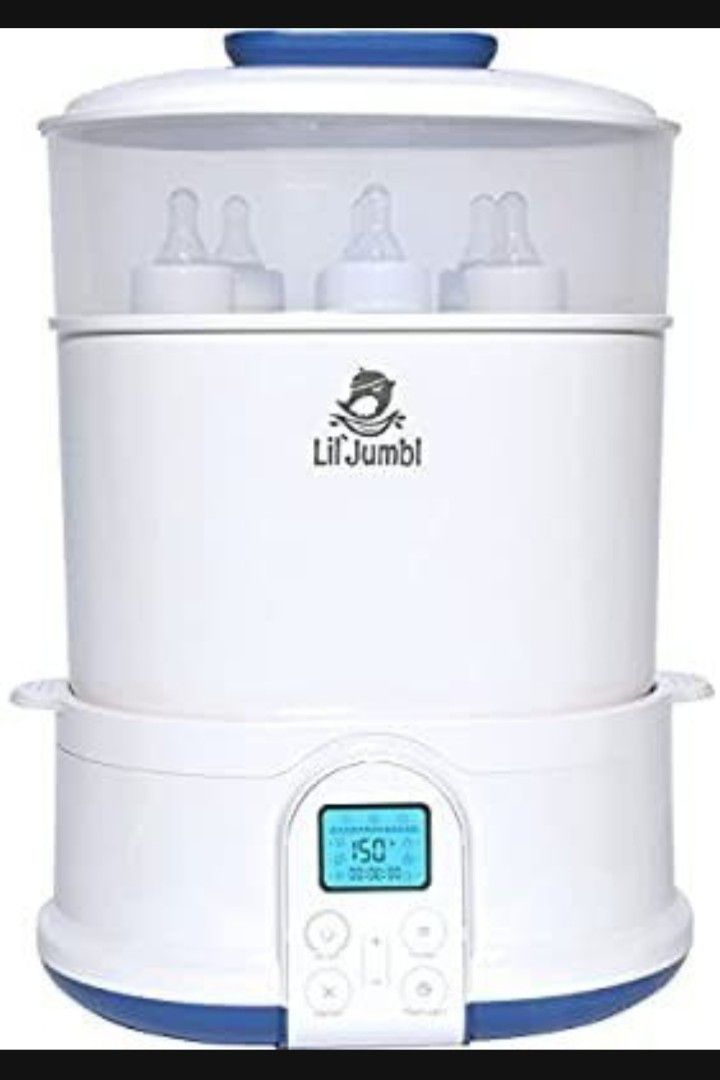 Lil' Jumbl 4-in-1 Bottle Sterilizer Warmer & Dryer w/Food Steamer Function – Digital LCD Display with Custom Heat Settings