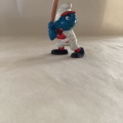 Vintage 1981 Smurfs 20129 Baseball Batter Smurf Peyo Schleich Portugal
