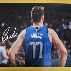 Luka Doncic Autographed 8x10 Photo Back Picture 