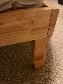 Wood Platform Bed Frame - Queen Bed Frame - Oak Wood Natural Finish