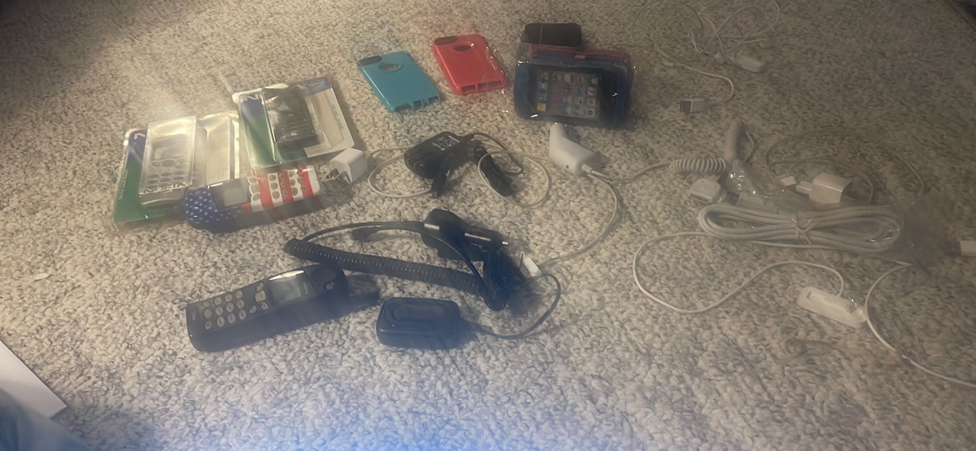 Phone Cases, 9 Chargers, 2 Phones