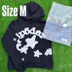 Sp5der Hoodie – Black / White (Size M)