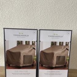 New Set of 2 Club Chair Covers Brown-Threshold 