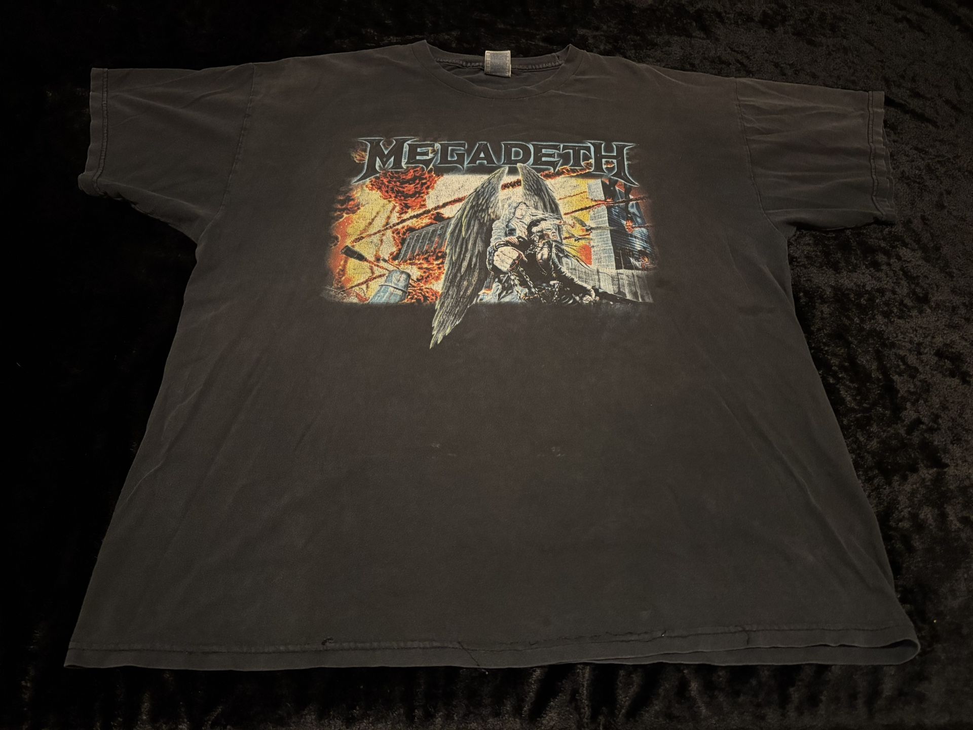 Mens 2XL Vintage Y2K 2007 Megadeth Tour Metal Band Tshirt