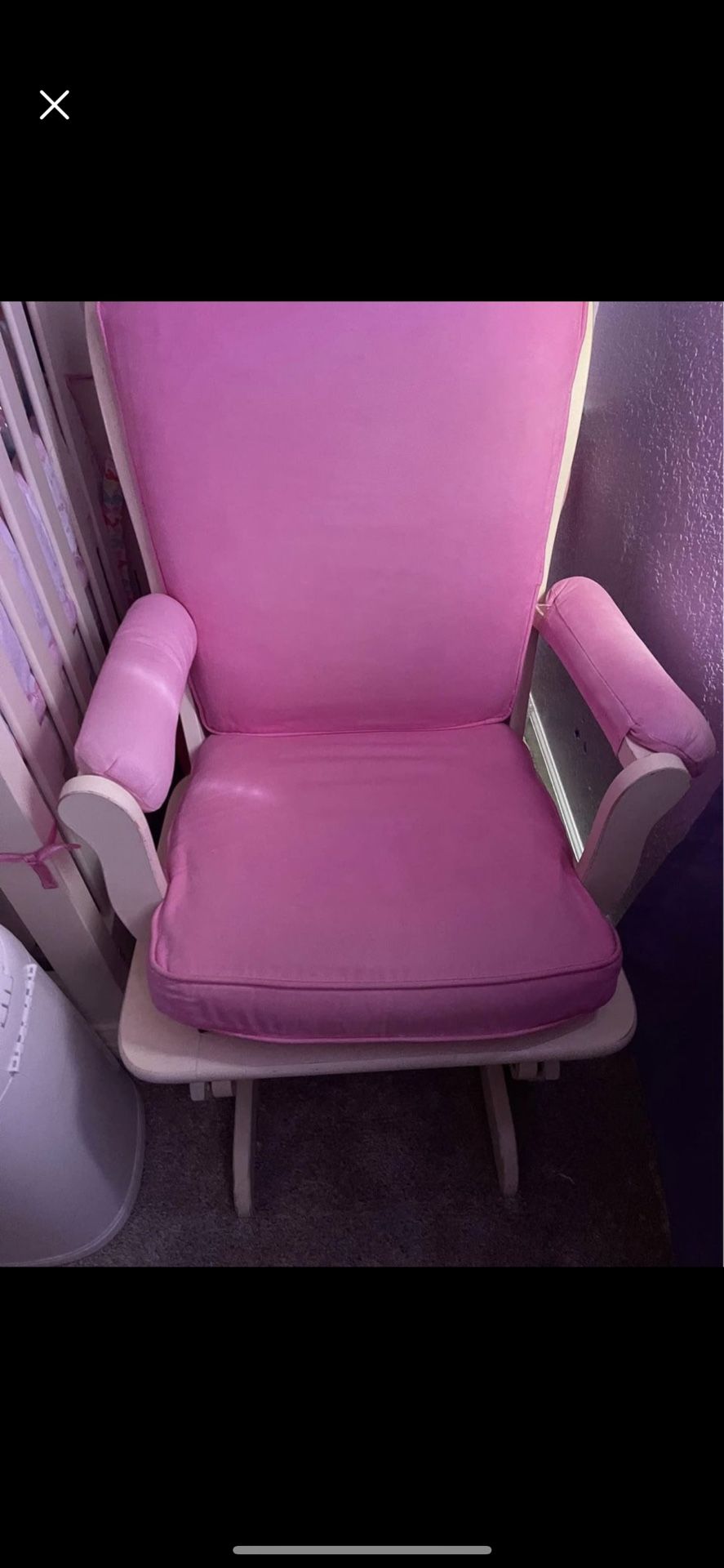 Beautiful Pink Rocking /gliding Chair & Ottoman $125 Obo Cash Only