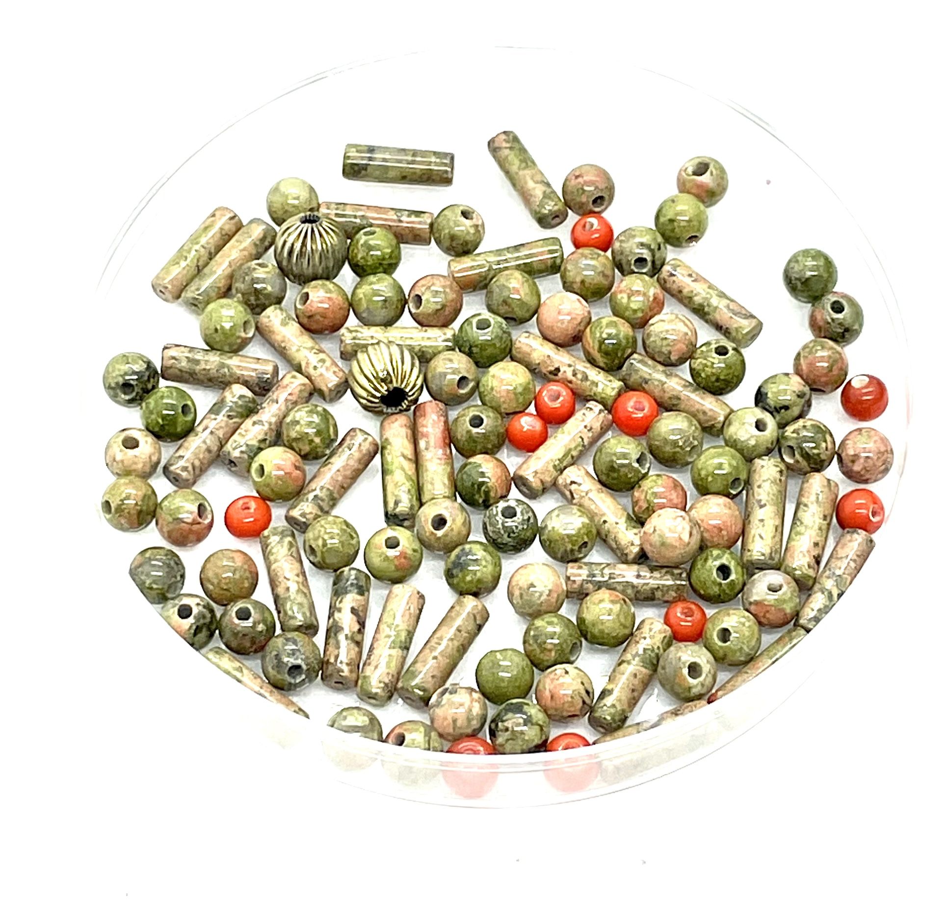 Lot Of Unakite Beads Mixed Lot 253