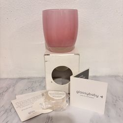New Pink Glass Baby “Goodness” Candle Holder 