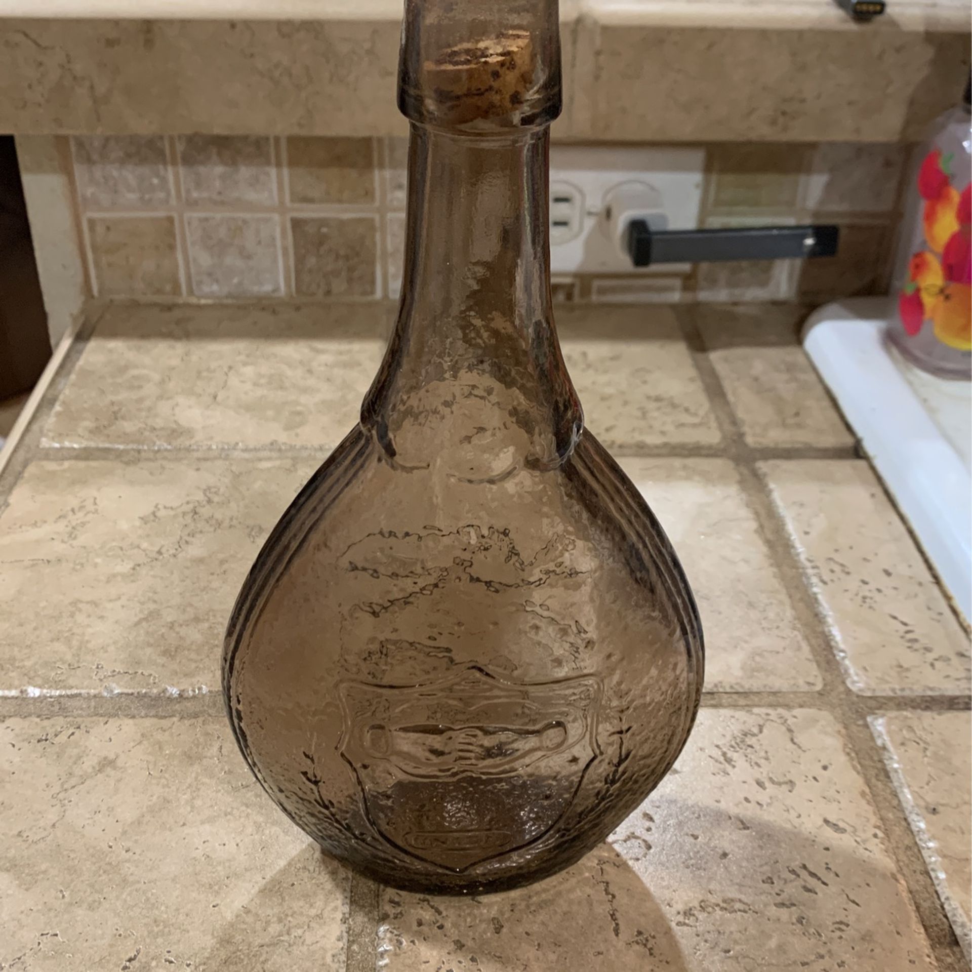 Vintage Wheaton Union Shield & Dove Bottle Pressed Glass Bottle