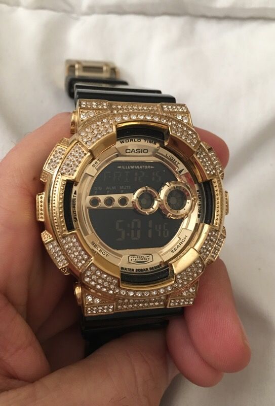 Gold Diamond Casio G shock watch Jewelry Accessories