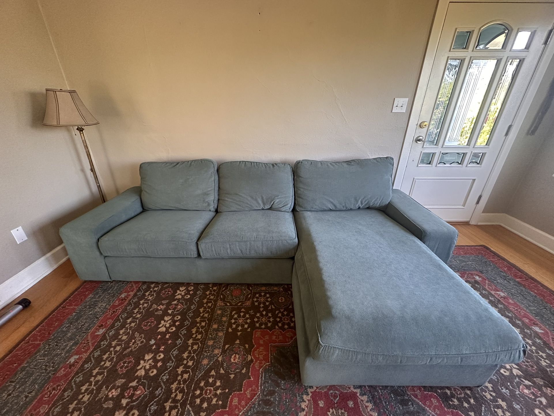 $450 If Picked Up By 11am Today. Ikea Couch With Chaise Lounge And Storage Ottoman. Used For 1 Year.
