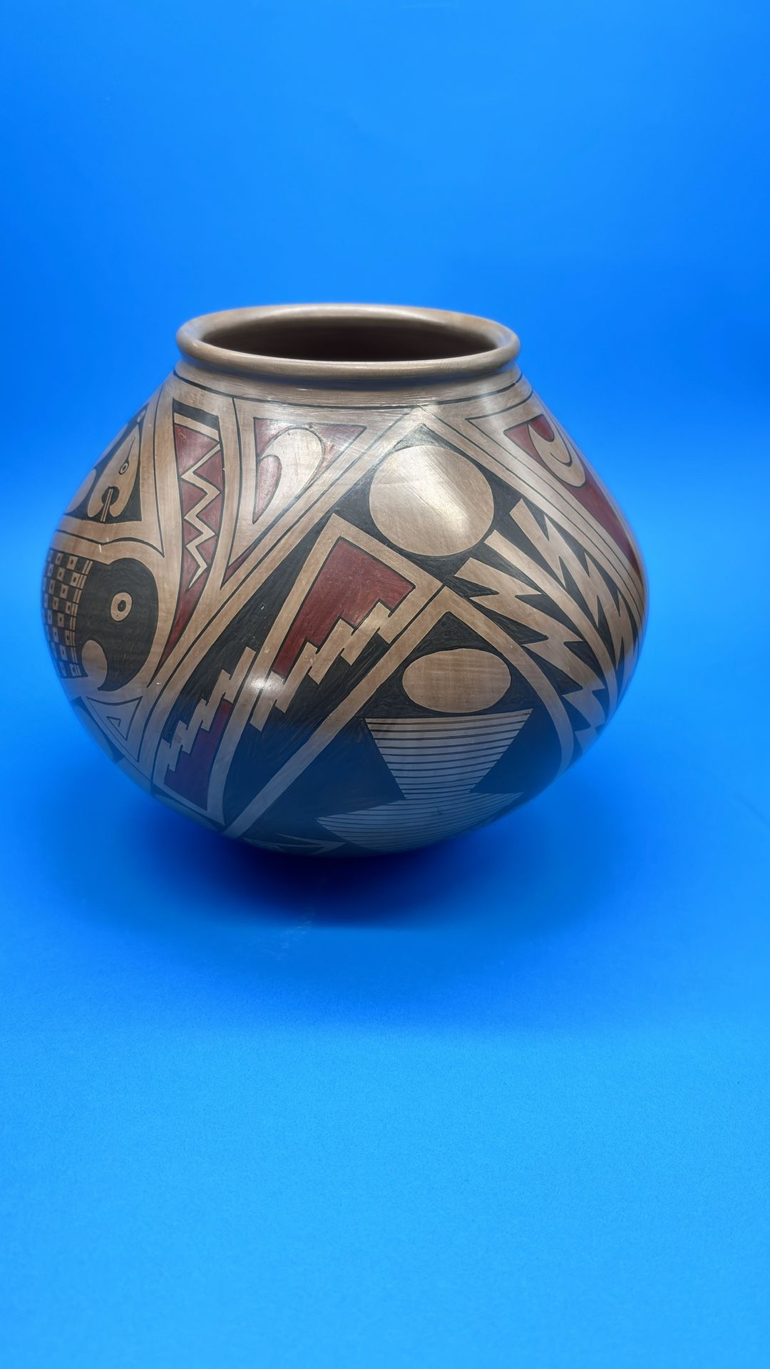 Andrea Villalba Signed Pottery MataOrtiz Polychrome HandPainted Geometric Animal