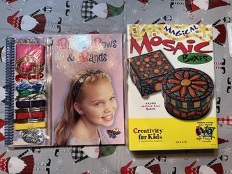 Brand New Craft Bundle #2 Kid’s Mosaic Box Creating and Hair Book brand New Braids, Bows And bands Hair Book