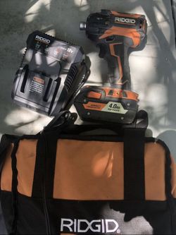 RIDGID impact x5 brushless with 4.0ah battery and charger