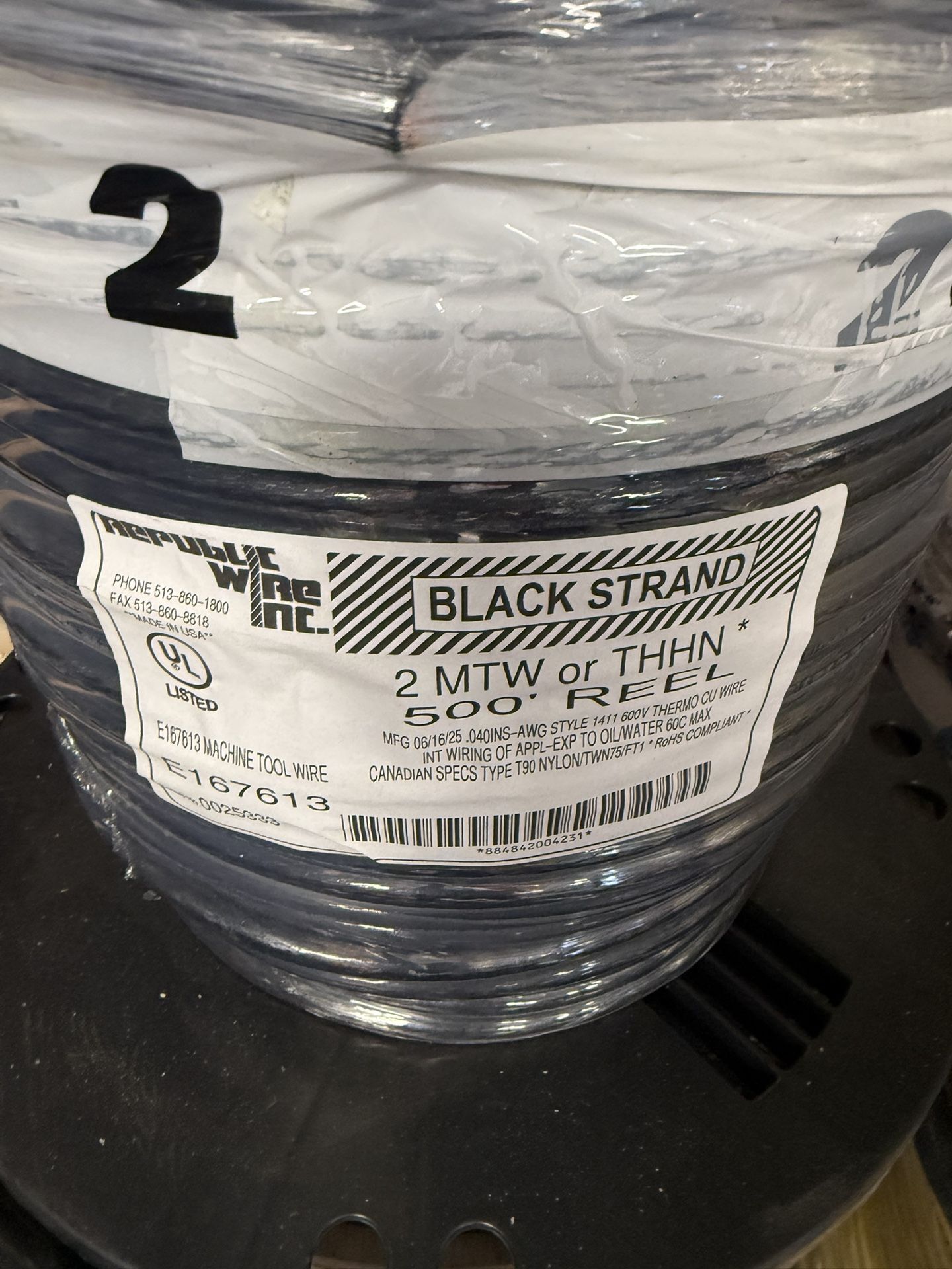 #2 500ft THHN Copper Wire New Roll 