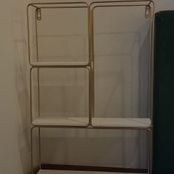 White And Gold Wall Shelf
