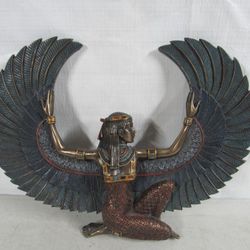 Ancient Egyptian Winged Goddess Isis Veronese Sculpture Wall Decor
