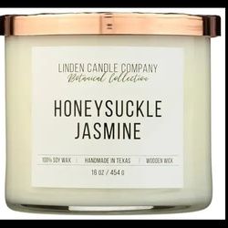 Linden Candle Company Honeysuckle Jasmine Scented Soy Candle, 16 OZ  
