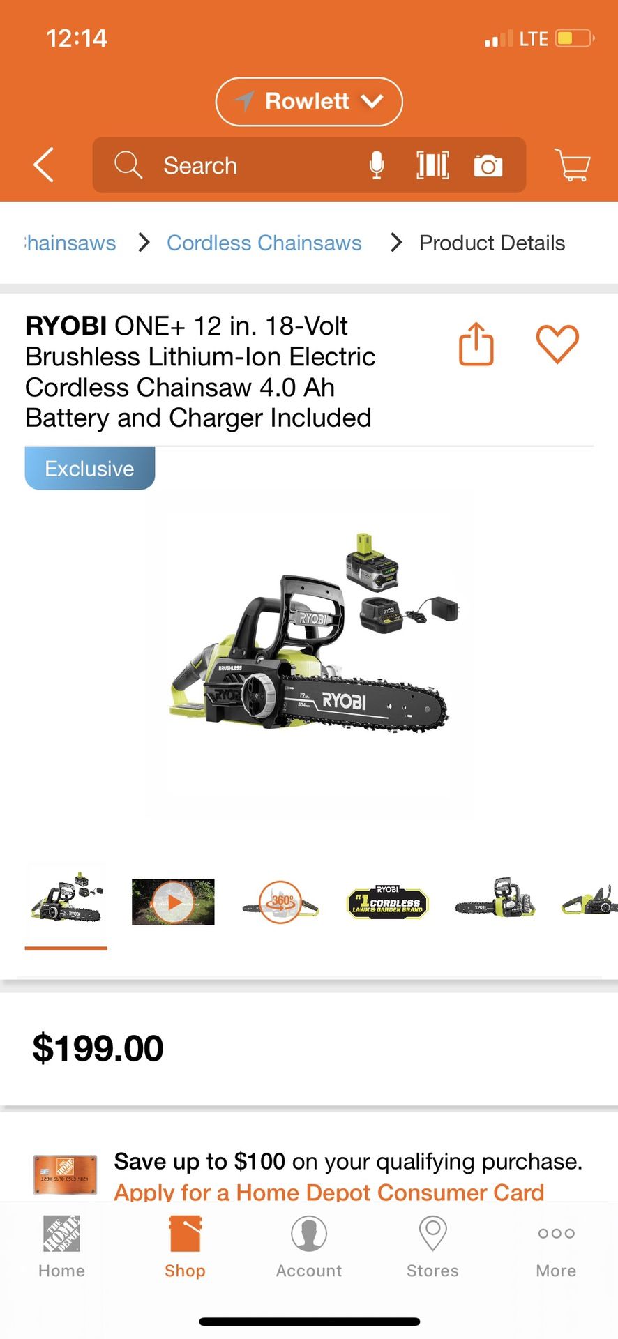 Ryobi Chainsaw 18v