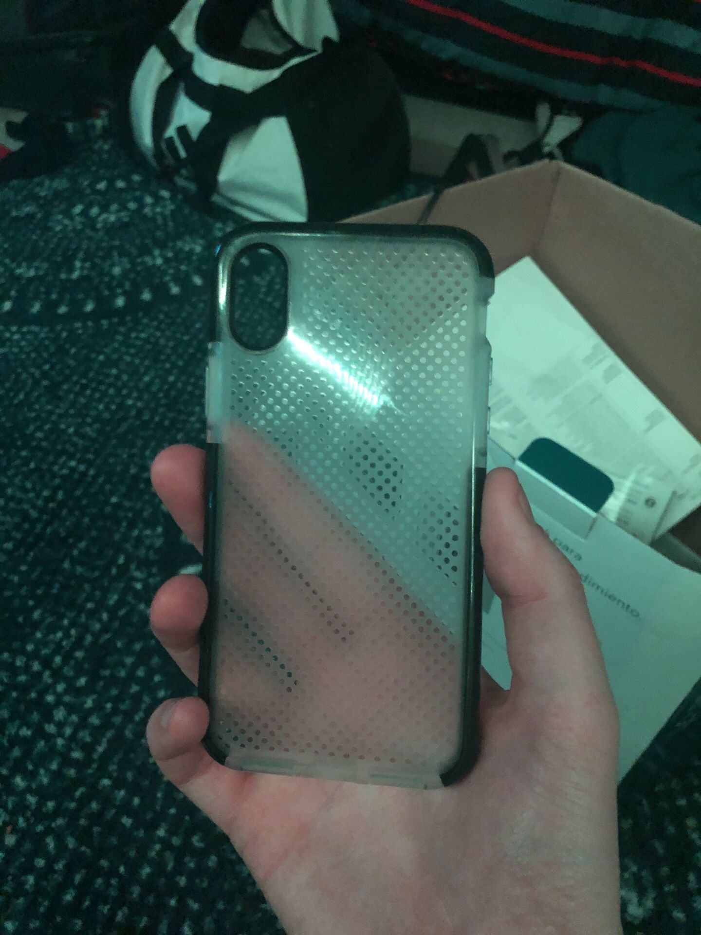 iPhone X white and black case