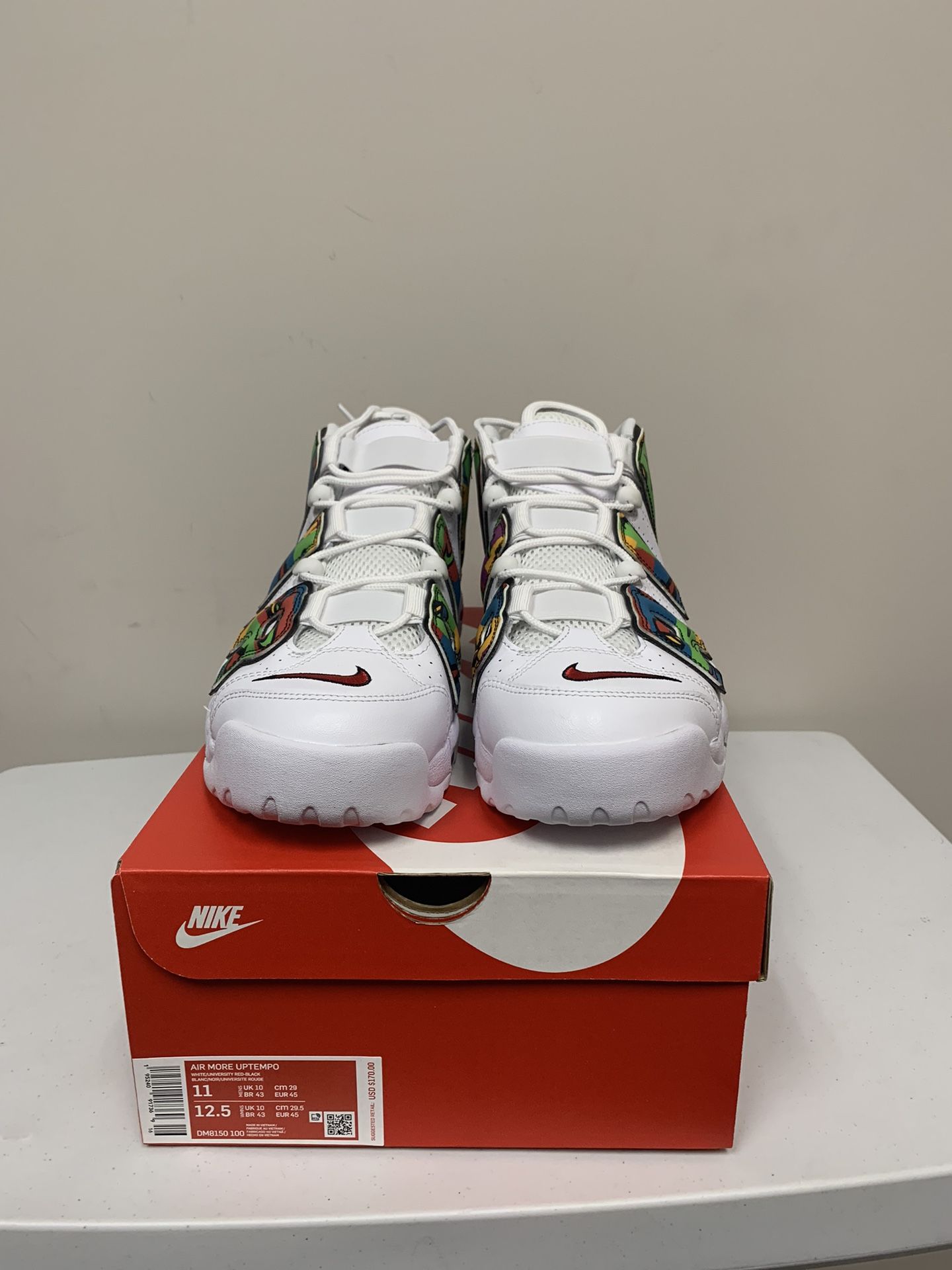 Nike Air More Uptempo Peace, Love, Swoosh Size 11