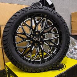 22x10 Calioffroad Wheels Rims Tires For Chevy Silverado Ram 1500 Gmc Sierra