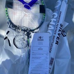 Badminton racket + badminton shuttlecock