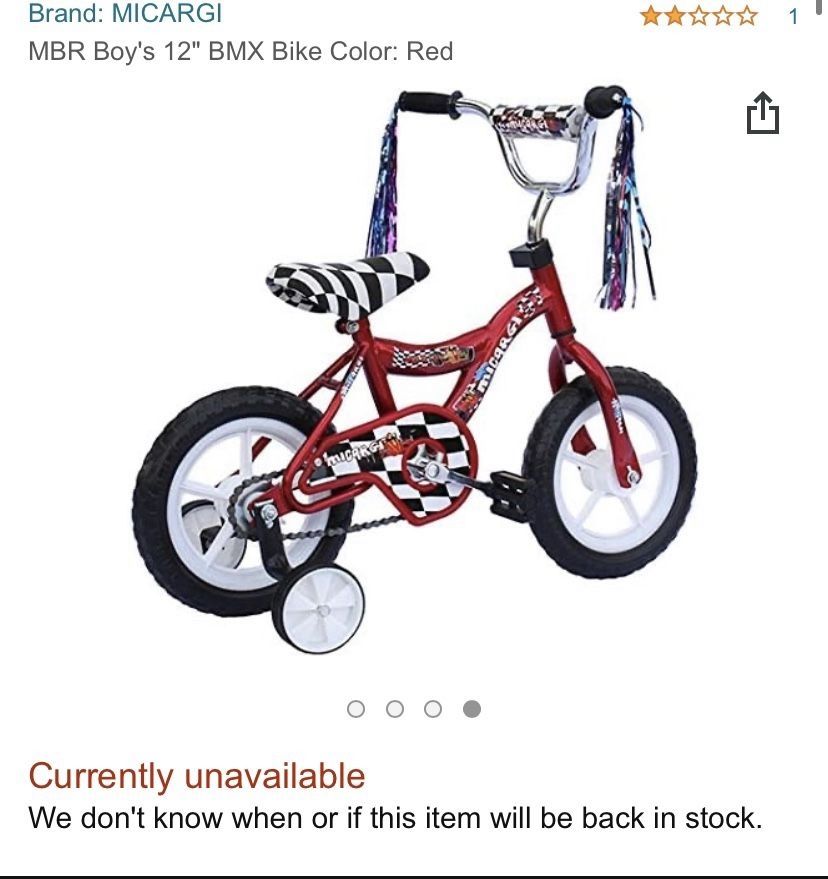 MBR Boy's 12" BMX Bike Color: Red