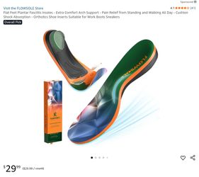 Foot Pain Relief Insole Size L Size 8.5 To 9.5 Men and 10.5 to 11.5 Women