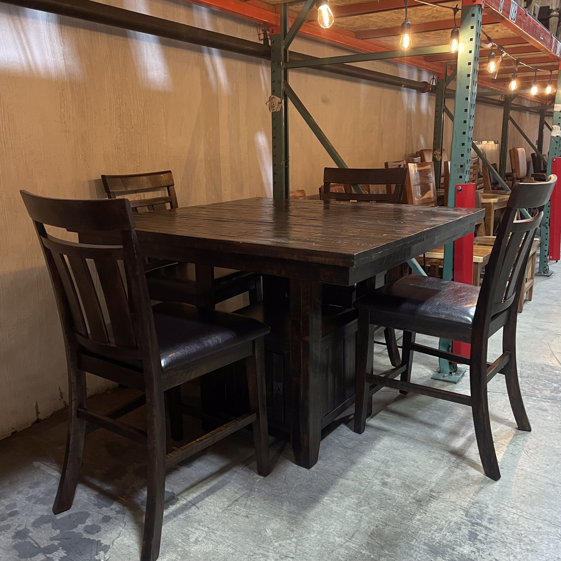 Brown Solid Wood Counter Height 5 Piece Dining Set - Kona Grove