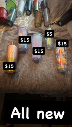 Starbucks cups.