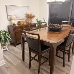 Extendable Wooden Dining Set For 6