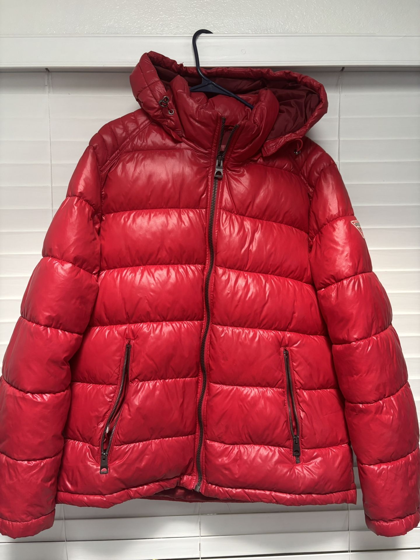 Red Guess Puffer Jacket