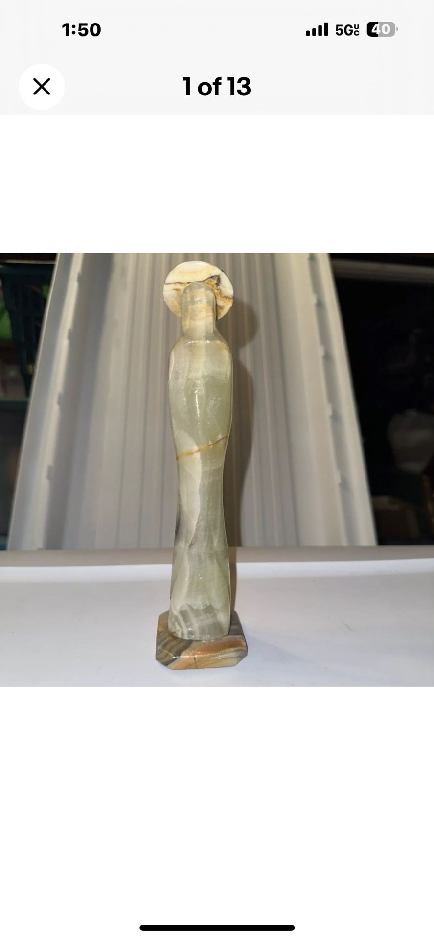 Vintage Onyx Tellez Virgin Mary Statue