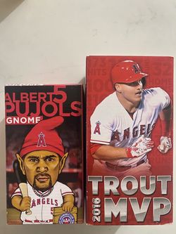 Angels Albert Pujols Gnome & Mike Trout 2016 MVP Bobblehead Boxes