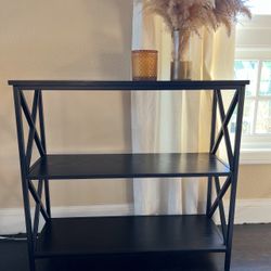 Wood Black Entryway Entry Table Serving Buffet Display Side Table Behind The Couch Stand Bookshelf