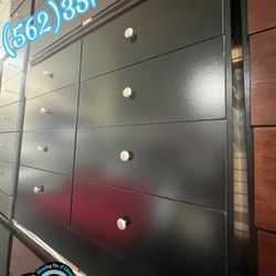 Black Eight Drawer Dresser Chest Comoda Nueva Bonita 