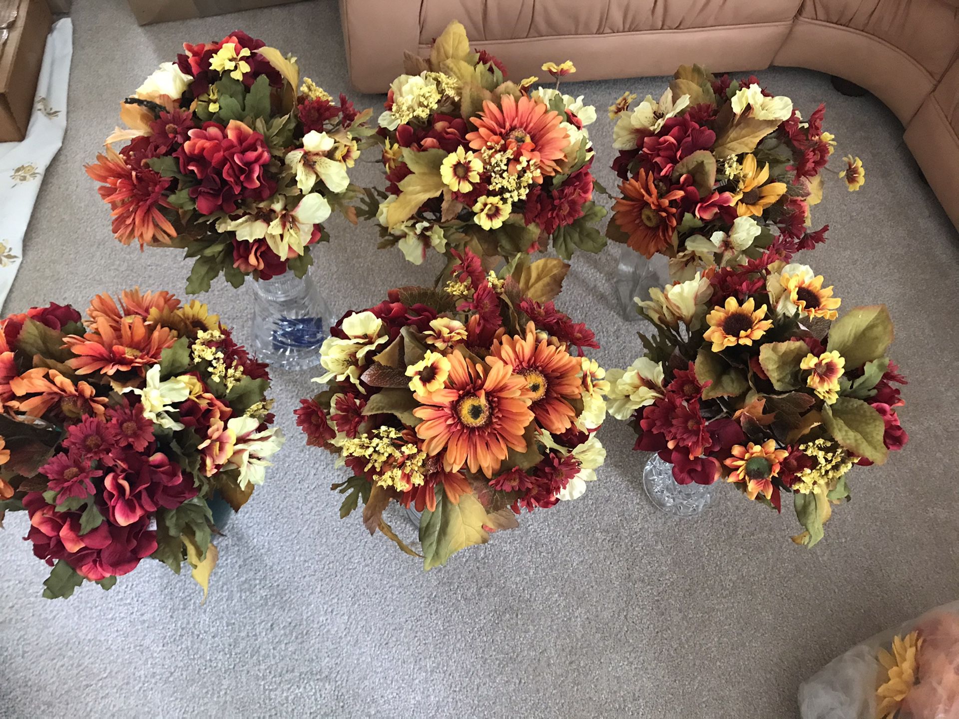 6 Bridesmaid Bouquets /Table Arrangements/Fall Flowers