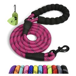 Taglory Rope Dog Leash 6 FT with Comfortable Padded Handle