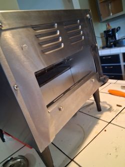This is a very great toaster oven.Put in six slices at a time
