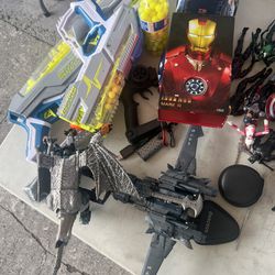 Action Figures, Transformers, Nerf Guns, Legos 