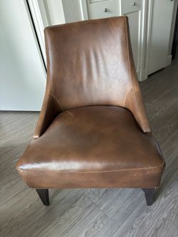 Four (4) Brown Faux Leather Chairs