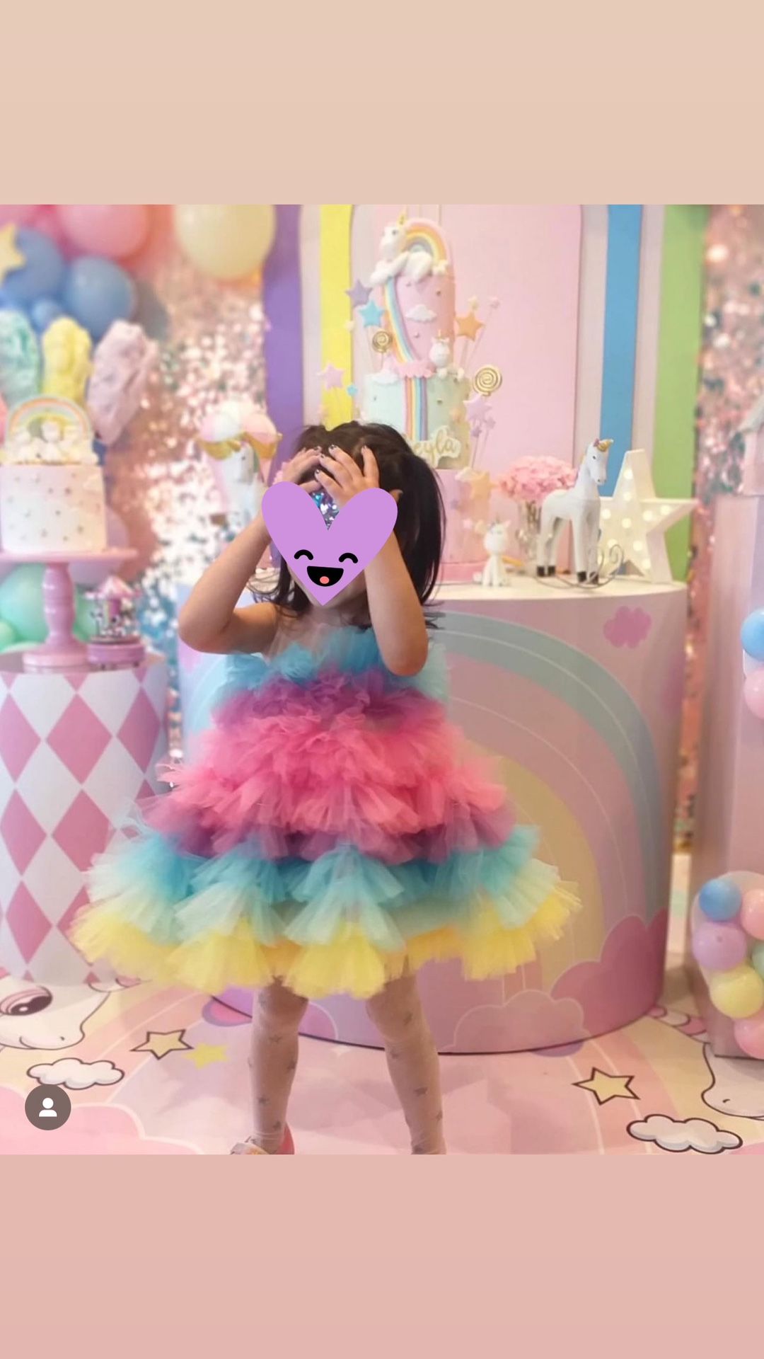 Rainbow unicorn tutu Dress 3 -4 Yo 