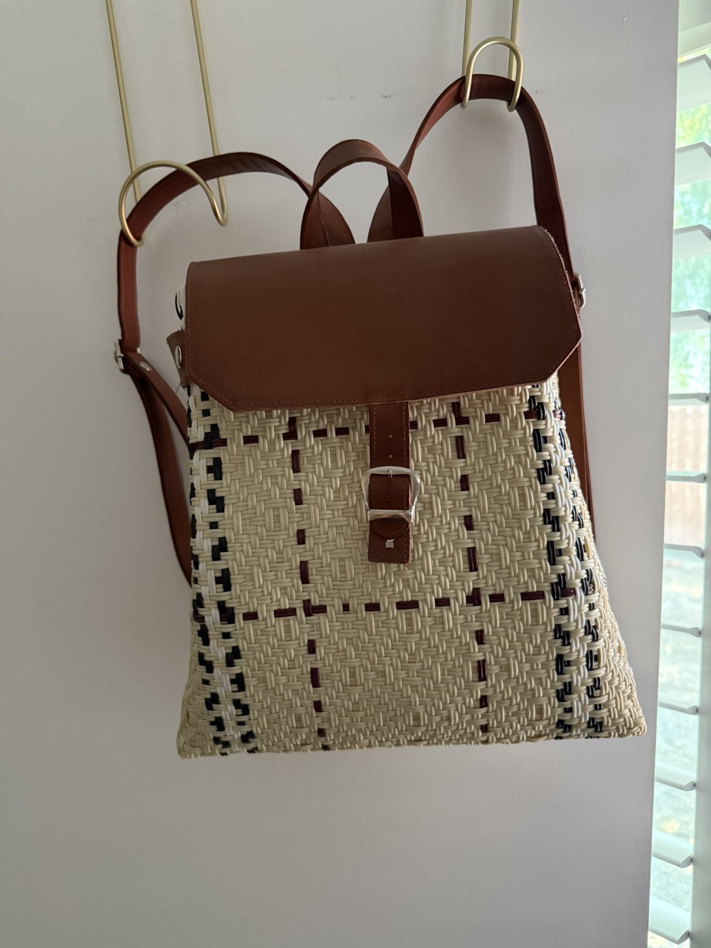 Artisanal Leather Strapped Backpack 