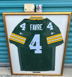 Brett Favre Signed Green Bay Packers Super Bowl XXXI Starter Jersey Framed w/COA