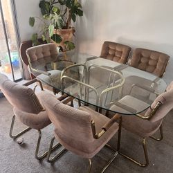 Vintage Hollywood Regency Dining Set, 6 Seats 