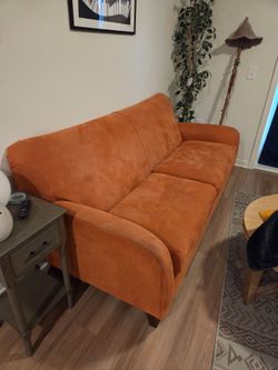 Orange Lazyboy couch.