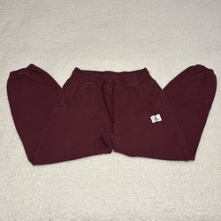 Jordan Flight Men Burgundy Fleece Loose Fit Jogger Pants 