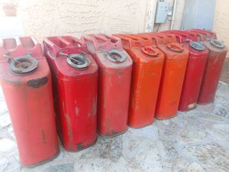 Vintage metal gas cans
